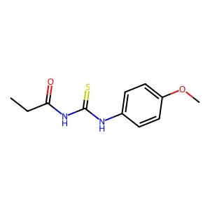 N-[(4-methoxyphenyl)carbamothioyl]propanamide structure