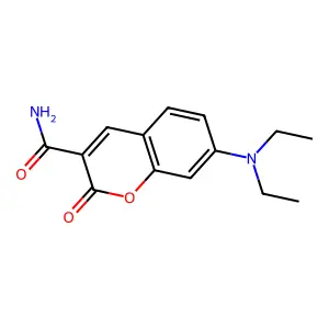7-(diethylamino)-2-oxo-2H-chromene-3-carboxamide structure