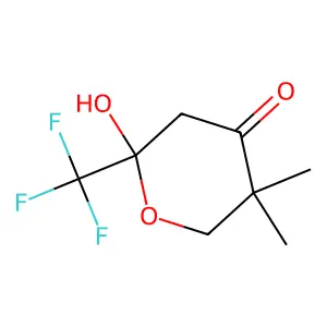 2-Hydroxy-5,5-dimethyl-2-(trifluoromethyl)tetrahydro-4H-pyran-4-one structure