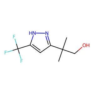 2-methyl-2-[5-(trifluoromethyl)-1H-pyrazol-3-yl]propan-1-ol structure