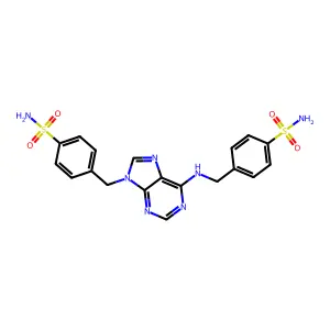 4-({6-[(4-Sulfamoylbenzyl)amino]-9h-purin-9-yl}methyl)benzenesulfonamide structure