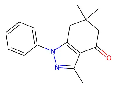 3,6,6-trimethyl-1-phenyl-6,7-dihydro-1H-indazol-4(5H)-one structure