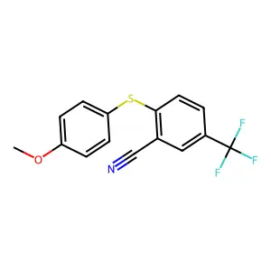 2-[(4-Methoxyphenyl)sulfanyl]-5-(trifluoromethyl)benzenecarbonitrile structure