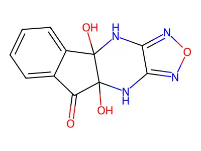 4a,9a-dihydroxy-9a,10-dihydro-4H-indeno[1,2-b][1,2,5]oxadiazolo[3,4-e]pyrazin-9(4aH)-one structure