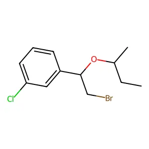 Ether, alpha-(bromomethyl)-m-chlorobenzyl sec-butyl structure
