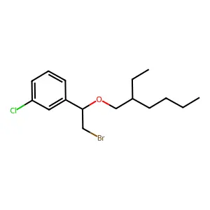 Ether, alpha-(bromomethyl)-m-chlorobenzyl 2-ethylhexyl structure