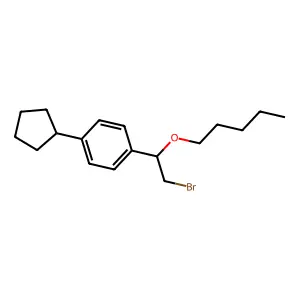 Ether, alpha-(bromomethyl)-p-cyclopentylbenzyl pentyl structure