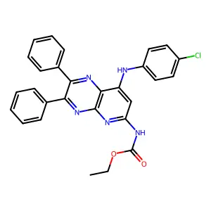 ethyl N-[8-(4-chloroanilino)-2,3-diphenylpyrido[2,3-b]pyrazin-6-yl]carbamate structure