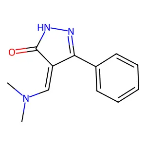 4-(dimethylaminomethylidene)-3-phenyl-1H-pyrazol-5-one structure
