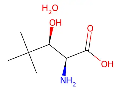 (2S,3R)-2-amino-3-hydroxy-4,4-dimethylpentanoic acid;hydrate structure