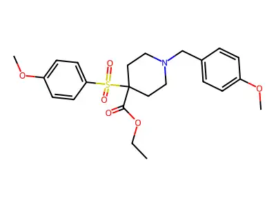 Ethyl 1-(4-methoxybenzyl)-4-[(4-methoxyphenyl)sulfonyl]-4-piperidinecarboxylate structure