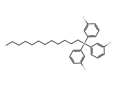 Dodecyltris(3-fluorophenyl)silane structure