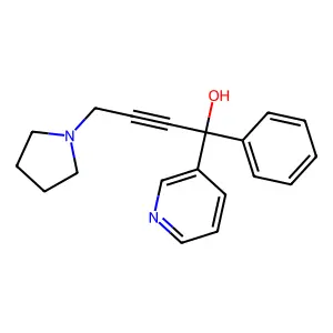 3-Pyridinemethanol, alpha-phenyl-alpha-(3-(1-pyrrolidinyl)-1-propynyl)- structure