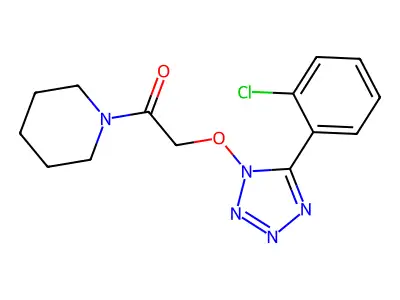 Piperidine, 1-[[[5-(2-chlorophenyl)-1H-tetrazol-1-yl]oxy]acetyl]- structure