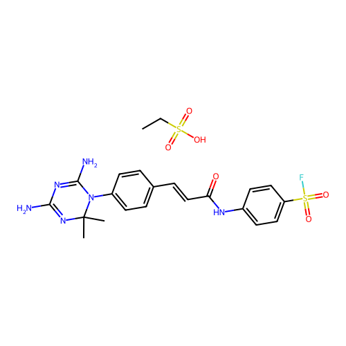 4-[[(E)-3-[4-(4,6-diamino-2,2-dimethyl-1,3,5-triazin-1-yl)ph structure