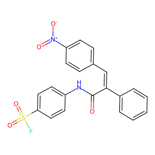 4-[[3-(4-Nitrophenyl)-2-phenylprop-2-enoyl]amino]benzenesulfonyl fluoride structure