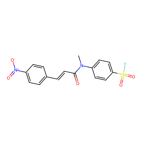 4-[methyl-[(E)-3-(4-nitrophenyl)prop-2-enoyl]amino]benzenesulfonyl fluoride structure