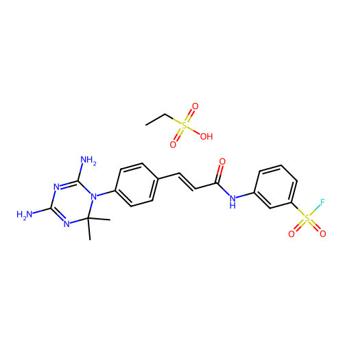 3-[[(E)-3-[4-(4,6-diamino-2,2-dimethyl-1,3,5-triazin-1-yl)ph structure