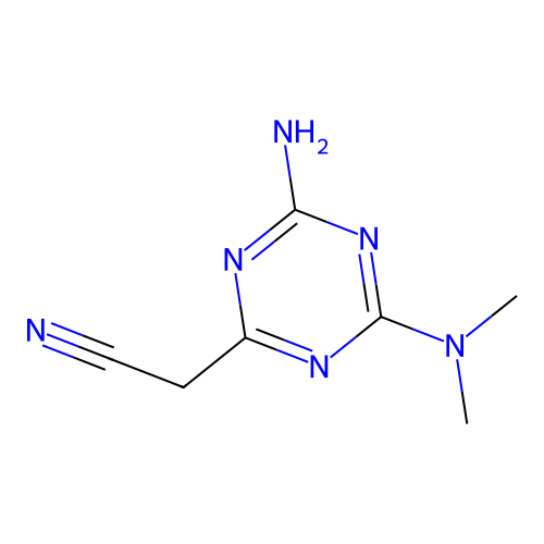 4-Amino-6-(dimethylamino)-1,3,5-triazine-2-acetonitrile structure