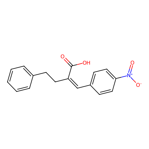 (2Z)-2-[(4-nitrophenyl)methylidene]-4-phenylbutanoic acid structure