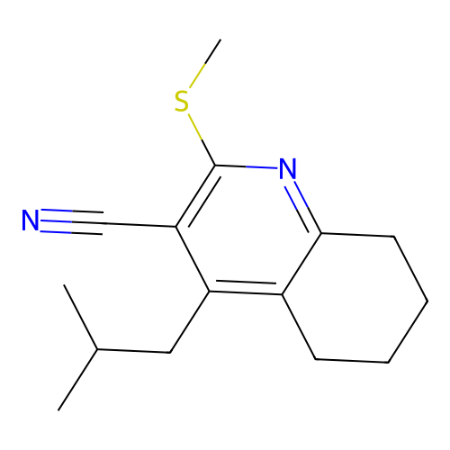 4-(2-Methylpropyl)-2-(methylsulfanyl)-5,6,7,8-tetrahydroquinoline-3-carbonitrile structure