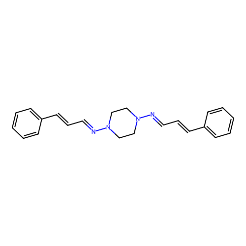 N-[4-(Cinnamylideneamino)piperazin-1-YL]-3-phenyl-prop-2-EN-1-imine structure