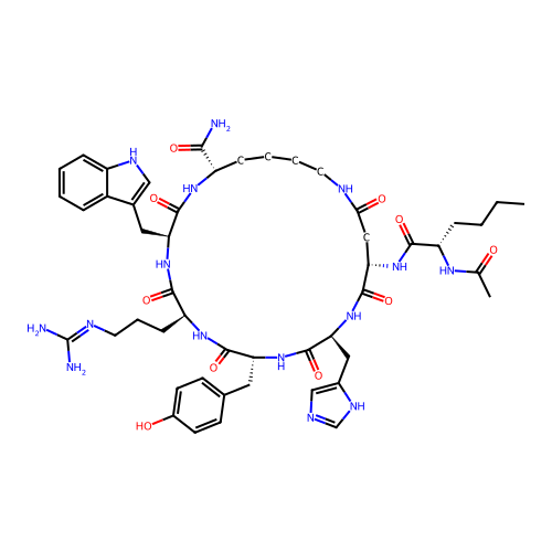 L-Lysinamide,N-acetyl-L-norleucyl-L-a-aspartyl-L-histidyl-D-tyrosyl-L-arginyl-L-tryptophyl-, (2(R)7)-lactam (9CI) structure