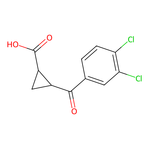 Cyclopropanecarboxylic acid, 2-(3,4-dichlorobenzoyl)- structure