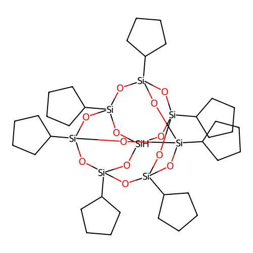 1,3,5,7,9,11,13-Heptacyclopentyl-2,4,6,8,10,12,14,16,17,18,19,20-dodecaoxa-1,3,5,7,9,11,13,15-octasilapentacyclo[9.5.1.13,9.15,15.17,13]icosane structure