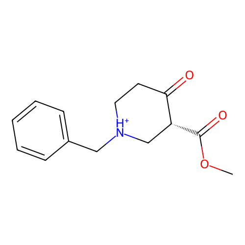methyl (3R)-1-benzyl-4-oxopiperidin-1-ium-3-carboxylate structure
