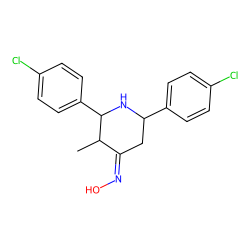 (4Z)-2,6-bis(4-chlorophenyl)-N-hydroxy-3-methylpiperidin-4-imine structure