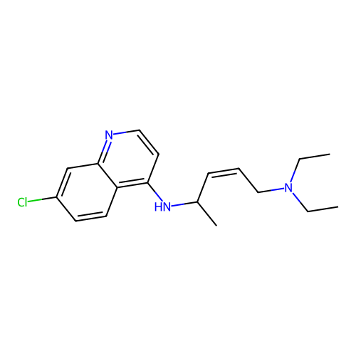 Quinoline, 7-chloro-4-((4-(diethylamino)-1-methyl-2-butenyl)amino)-, (Z)- structure