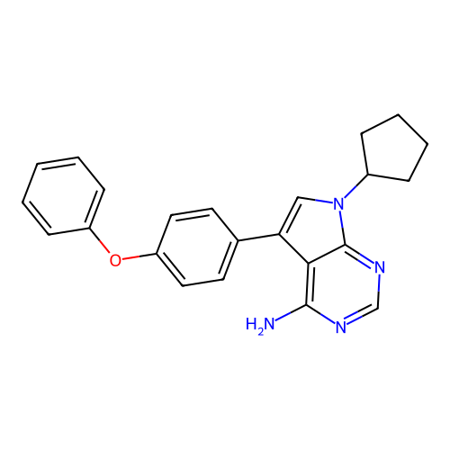 7-Cyclopentyl-5-(4-phenoxy)phenyl-7H-pyrrolo(2,3-d)pyrimidin-4-ylamine structure