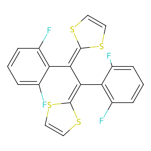 2-[1,2-Bis(2,6-difluorophenyl)-2-(1,3-dithiol-2-ylidene)ethylidene]-1,3-dithiole structure