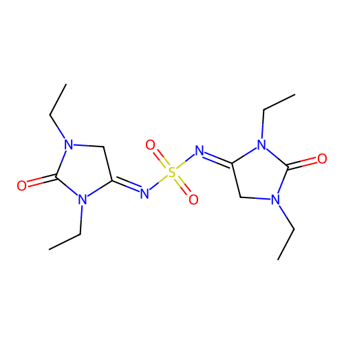 N,N'-bis(1,3-diethyl-2-oxo-4-imidazolidinylidene)sulfamide structure