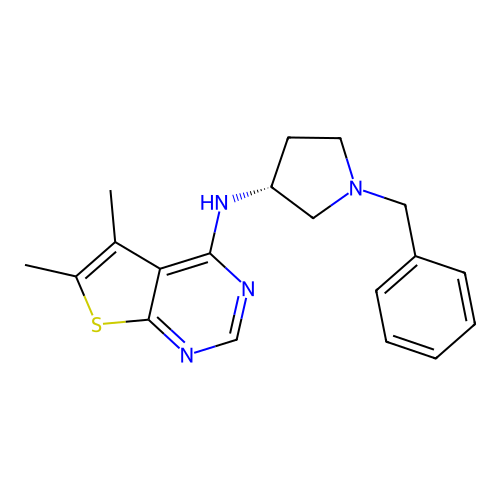 N-[(3R)-1-benzylpyrrolidin-3-yl]-5,6-dimethylthieno[2,3-d]pyrimidin-4-amine structure