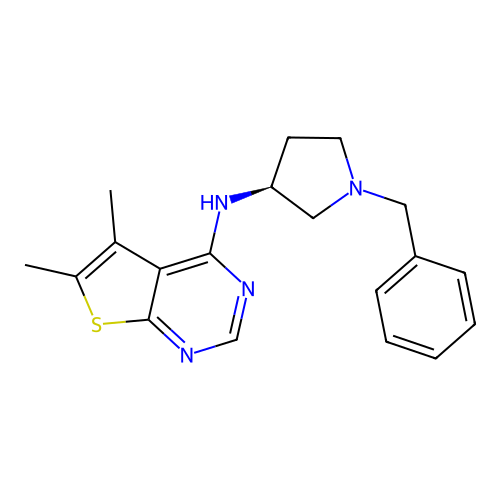 N-[(3S)-1-benzylpyrrolidin-3-yl]-5,6-dimethylthieno[2,3-d]pyrimidin-4-amine structure