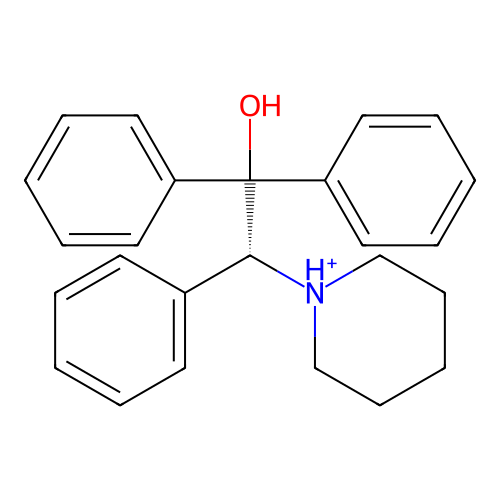 1-(2-Hydroxy-1,2,2-triphenylethyl)piperidin-1-ium structure
