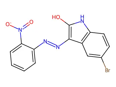5-Bromo-3-[2-(2-nitrophenyl)hydrazinyl]indol-2-one structure