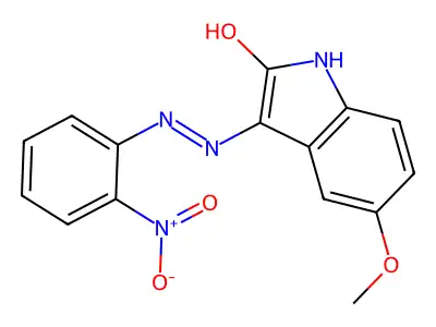 5-Methoxy-3-[2-(2-nitrophenyl)hydrazinyl]indol-2-one structure
