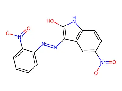 5-Nitro-3-[2-(2-nitrophenyl)hydrazinyl]indol-2-one structure