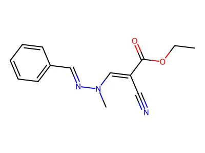 ethyl 3-(N'-benzylidene-N-methylhydrazino)2-cyanoacrylate structure