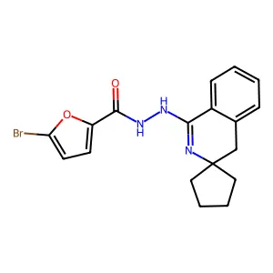 5-bromo-N'-spiro[4H-isoquinoline-3,1'-cyclopentane]-1-ylfuran-2-carbohydrazide structure