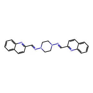 N,N'-(Piperazine-1,4-diyl)bis[1-(quinolin-2-yl)methanimine] structure