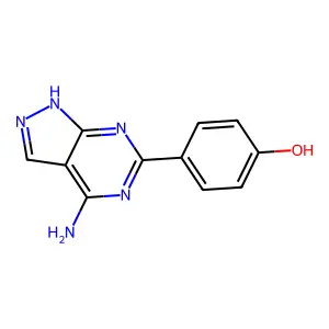 4-(4-amino-1H-pyrazolo[3,4-d]pyrimidin-6-yl)phenol structure
