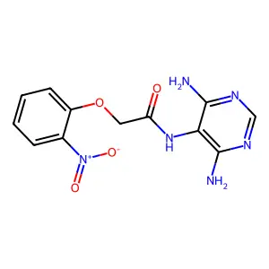 N-(4,6-diaminopyrimidin-5-yl)-2-(2-nitrophenoxy)acetamide structure