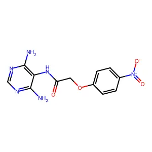 N-(4,6-diaminopyrimidin-5-yl)-2-(4-nitrophenoxy)acetamide structure