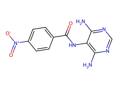 N-(4,6-diaminopyrimidin-5-yl)-4-nitrobenzamide structure