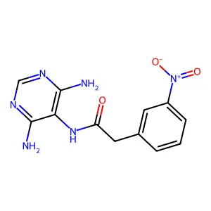 N-(4,6-diaminopyrimidin-5-yl)-2-(3-nitrophenyl)acetamide structure