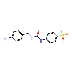 4-({[(4-Aminophenyl)methyl]carbamoyl}amino)benzene-1-sulfonyl fluoride structure